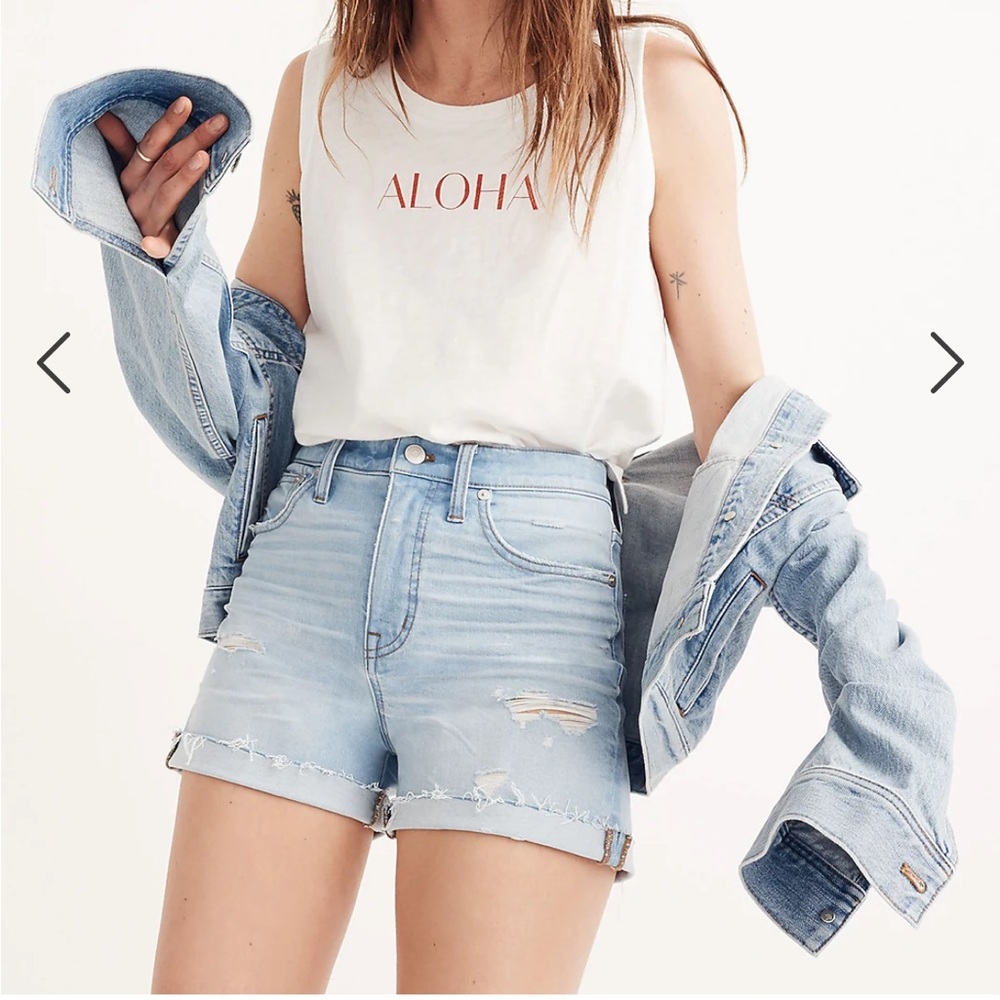 Madewell High-Rise Denim Shorts in Posey Wash